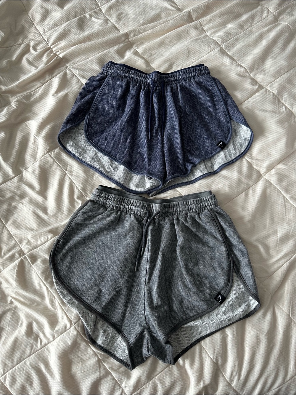Gymshark Women’s Athletic Dolphin Shorts in Navy & Gray
